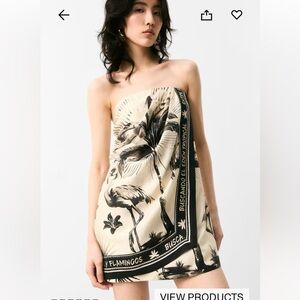 H&M printed bandeau mini dress